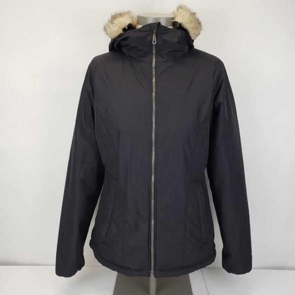 Mountain Hardwear Jackets & Blazers - $5 Mountain Hardwear faux fur lined hood black Jacket size medium - repaired